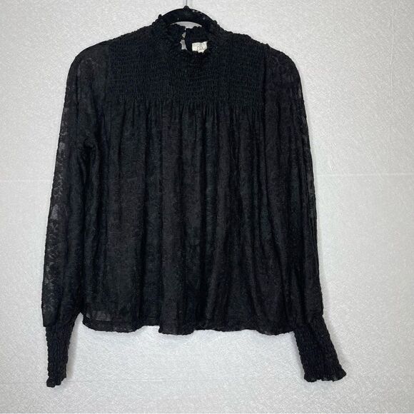 anthropologie Deletta Amanna Mock Neck Lace Top S - Picture 4 of 7